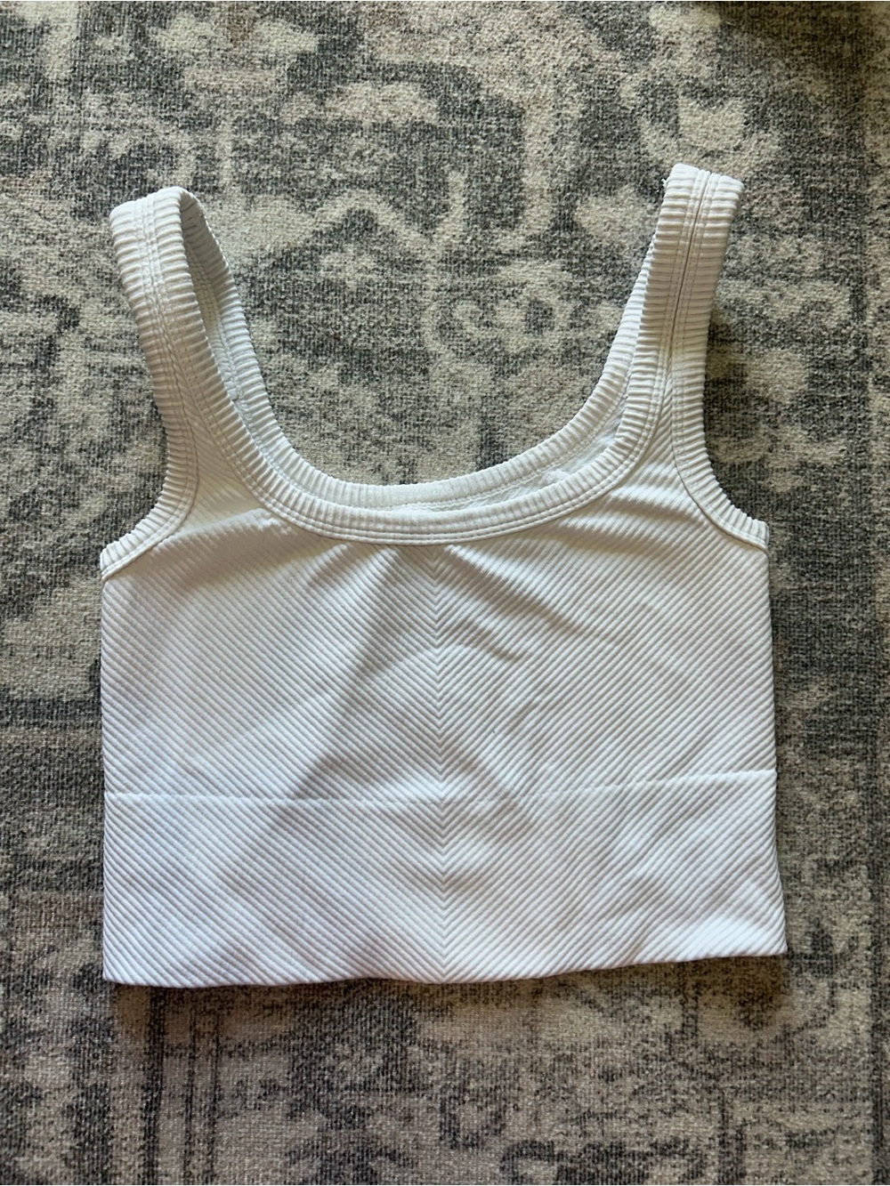Rock n Rags Spill The Tea Tank Top - White Ribbed Cropped Women’s Tank